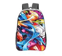 FBGHHTY Graffiti Drawing Print Transparent Backpack Large Clear Pvc Bag School Student Men Women Work Travel