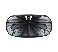FBGHHTY Gray Teal Flower Butterfly Print Versatile Big Capacity Pencil Bag School Students Teenagers Travelers Everyday Use
