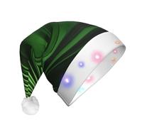FBGHHTY Green Curve Texture Print Led Christmas Hat For Adults Holiday Xmas Hats Party Supplies And Decorations