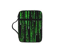 FBGHHTY Green Number Binary Print Soft Bible Storage Bag Scripture Holder Waterproof for Worship Travel Devotional