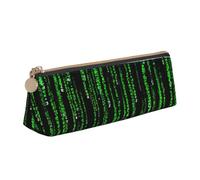 FBGHHTY Green Number Binary Print Student Pencil Case Large Capacity Triangle Pouch Daily Essentials School College