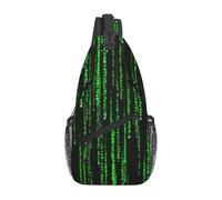 FBGHHTY Green Number BinaryPrint Cross Chest Bag for Men Women Sling Backpack Daily Work Outdoor Adventures Travel
