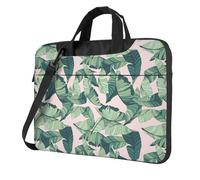 FBGHHTY Green Palm Tree Leaves Pink Print Functional Laptop Bags Cute And Lightweight Computer Bag For Various Laptop