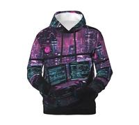 FBGHHTY Hacker Era Print Men'S Hoodie Warm Lightweight Comfortable Soft With Pocket Casual Wear Pullover Black
