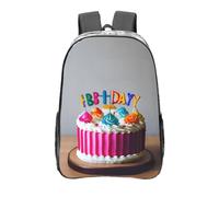 FBGHHTY Happy Birthday Cake Print Transparent Backpack Large Clear Pvc Bag School Student Men Women Work Travel