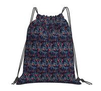 FBGHHTY Hawaii Tropical Flower Print Lightweight Foldable Drawstring Backpack Gym Bag Travel Yoga Outdoor Activities