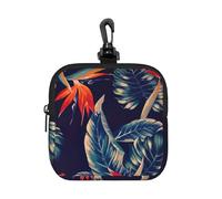 FBGHHTY Hawaii Tropical Flower Print Square Storage Bag Reusable Organizer Pouch Travel Toiletry for Home Office Gift