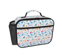 FBGHHTY Hockey Elements Creative Patterned Print Lunch Bag Tote Men Women Work Office Outdoor Picnic Travel Food Storage