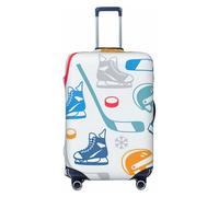 Fbghhty Hockey Elements Creative Patterned Print Universal Suitcase Cover for Travel Elastic Washable Travel Cover Luggage Protector