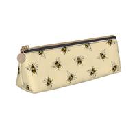 FBGHHTY Honey Bee Print Student Pencil Case Large Capacity Triangle Pouch Daily Essentials School College