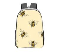 FBGHHTY Honey Bee Print Transparent Backpack Large Clear Pvc Bag School Student Men Women Work Travel