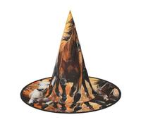 FBGHHTY Horses Running Art Print Unisex Halloween Witch Hat Foldable For Carnivals Masquerades And Cosplay Events