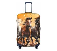 FBGHHTY Horses Running Art Print Universal Suitcase Cover Elastic Luggage Travel Protector Washable Stretchable