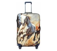 Fbghhty Horses Running Art Print Universal Travel Suitcase Cover Elastic Luggage Protector Waterproof Dustproof