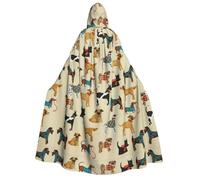Fbghhty Hound Dogs Print Hooded Cloak Medieval Halloween Costume Adult Men Women Carnival Parties Cosplay