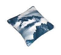 FBGHHTY Landscape with Mountains and Clouds Print Pillow Covers Soft Skin-Friendly Square Cushion Cases Bedroom Sofa All Season Decor