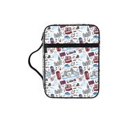 FBGHHTY London Print Soft Bible Storage Bag Scripture Holder Waterproof for Worship Travel Devotional