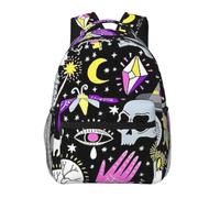 FBGHHTY Magic Witch Witchcraft Bohemian Drawing Print Backpack For Men Women Travel Daypack Hiking Outdoor Everyday Casual Sports