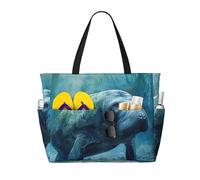 FBGHHTY Manatee Animals Print Waterproof Beach Travel Bag Lightweight Summer Vacation Camping Outdoor Activities