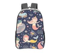 FBGHHTY Mermaid In The Ocean Print Transparent Backpack Large Clear Pvc Bag School Student Men Women Work Travel