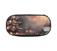 FBGHHTY Merry Christmas Print Versatile Big Capacity Pencil Bag School Students Teenagers Travelers Everyday Use