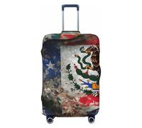 Fbghhty Mexican American Flag Print Universal Suitcase Cover for Travel Elastic Washable Travel Cover Luggage Protector