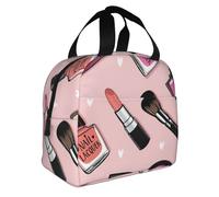 FBGHHTY Modern Girl Cosmetic Print Insulated Lunch Bag Meals Drinks Beverages Kids Teenagers Students Travel School