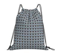 FBGHHTY One Blue Butterfly Print Lightweight Foldable Drawstring Backpack Gym Bag Travel Yoga Outdoor Activities