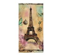 FBGHHTY Paris Eiffel Tower Print Towel Soft Absorbent Quick-Dry Extra-Long Beach Home Gym Pool Travel Yoga Spa