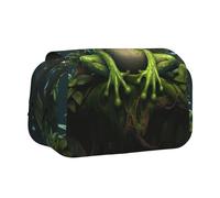 FBGHHTY Peace Frog Tree Print Convenience Pen Case Cute Zipper Pouch Makeup Stationery Organizer Travel Office