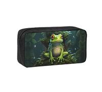 Fbghhty Peace Frog Tree Print Large-Capacity Pen Case Lightweight Stationery Organizer Pouch Office Daily Wear