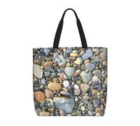 FBGHHTY Pebble Stone Print Large Tote Lightweight Shoulder Bag For Shopping Travel Work Beach Eco-Friendly