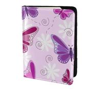 FBGHHTY Pink Butterfly Print Men and Women Stylish 5.5in Passport Travel Document Wallet Case Secure Accessory