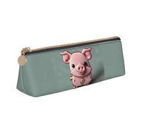 FBGHHTY Pink Pig Print Student Pencil Case Large Capacity Triangle Pouch Daily Essentials School College