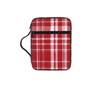FBGHHTY Plaid Red and Black Print Soft Bible Storage Bag Scripture Holder Waterproof for Worship Travel Devotional