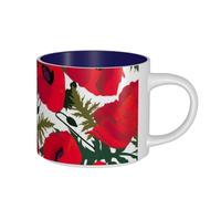 FBGHHTY Poppy Flower Pattern Print Large Capacity Ceramic Mugs 3.5 X 3.74in Coffee Adults Home Office Gift Cup