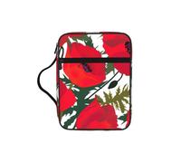 FBGHHTY Poppy Flower Pattern Print Soft Bible Storage Bag Scripture Holder Waterproof for Worship Travel Devotional