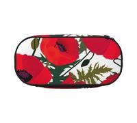FBGHHTY Poppy Flower Pattern Print Versatile Big Capacity Pencil Bag School Students Teenagers Travelers Everyday Use