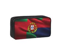Fbghhty Portuguese Flag Print Large-Capacity Pen Case Lightweight Stationery Organizer Pouch Office Daily Wear