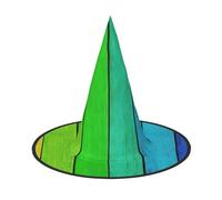 FBGHHTY Rainbow Colored Wood Background Print Unisex Halloween Witch Hat Foldable For Carnivals Masquerades And Cosplay Events