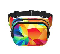 FBGHHTY Rainbow Geometric Print Workout Accessory Square Double Layer Waist Bag Trendy Travel for Men and Women