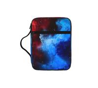 FBGHHTY Red Blue Galaxy Print Soft Bible Storage Bag Scripture Holder Waterproof for Worship Travel Devotional