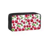Fbghhty Red Cherries Print Large-Capacity Pen Case Lightweight Stationery Organizer Pouch Office Daily Wear