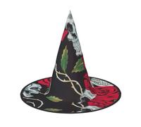 FBGHHTY Rose Skull Eyes Print Unisex Halloween Witch Hat Foldable For Carnivals Masquerades And Cosplay Events