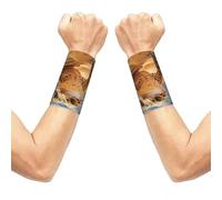 FBGHHTY Sand Leopard Gecko Print Unisex Wrist Sleeve Gym Workouts Breathable Versatile Daily Running Cycling