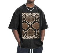 FBGHHTY Serpentine Pattern Print T-Shirt Moisture-Wicking Properties Maintaining Ease Movement Laid-Back Lightweight Black