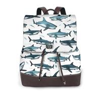 FBGHHTY Shark Pattern With Various Gestures Print Fashion Women'S Backpack For Travel Work Everyday Use Weekend Getaways Rucksack