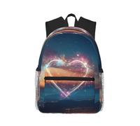 FBGHHTY Shooting Star Heart Print Lightweight Casual Backpack Unisex Travel Laptop Bag Ergonomic Shoulder Straps