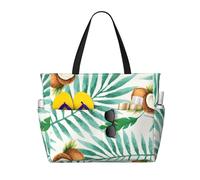 FBGHHTY Summer Coconut Tree Print Waterproof Beach Travel Bag Lightweight Summer Vacation Camping Outdoor Activities