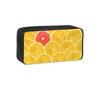 Fbghhty Summer Lemon Print Large-Capacity Pen Case Lightweight Stationery Organizer Pouch Office Daily Wear